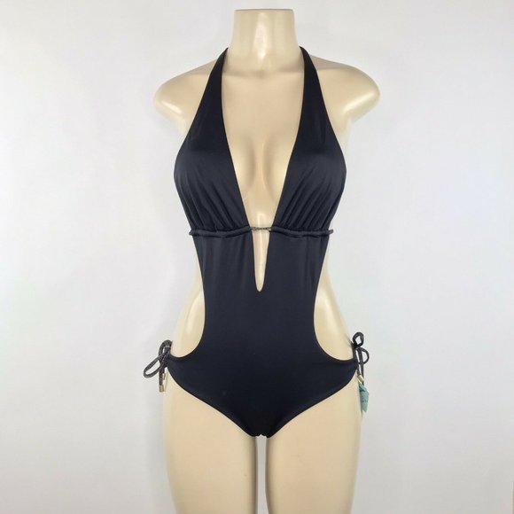 Vitamin A Other - Vitamin A Monokini Swimsuit Black Cut Out Halter